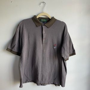 Vintage Gullane Golf Club x Jimmy Hume • Olive Green & Grey Polo Shirt | Size L